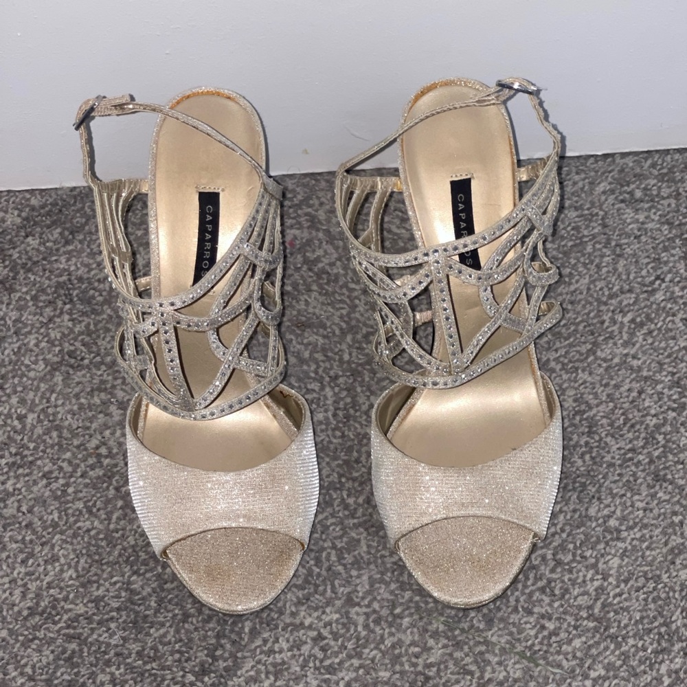 Caparros Strappy Silver Heels